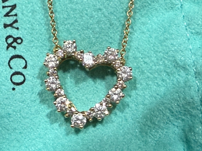 TIFFANY&CO 愛心鑽石項鍊 18k 750-8
