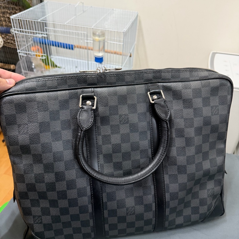 Lv 黑棋盤格公事包(N41125)-0