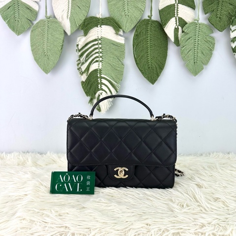 閑置品🌟CHANEL Coco Lady Medium Size 黑金牛皮 26cm