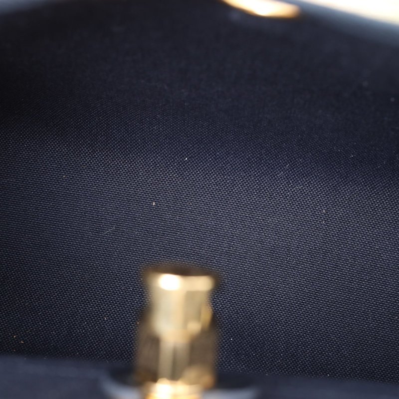 HERMES Herbag3189黑色帆布/Hunter牛皮Z刻金扣肩背包-4