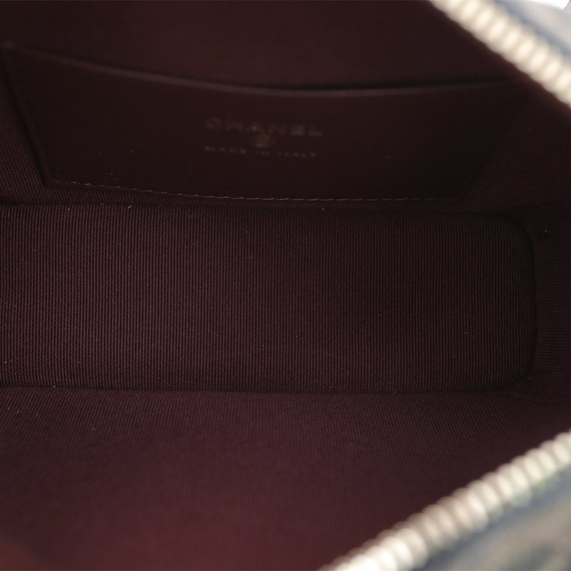 CHANEL 嬉皮HOBO飯盒包25C/16黑色荔枝牛皮鐳射標淺金扣菱格紋皮手柄肩背包-3