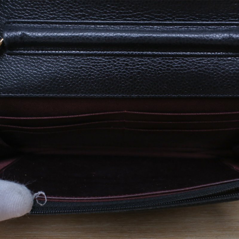 CHANEL CFWOC19黑色荔枝牛皮18開金扣肩背包-3