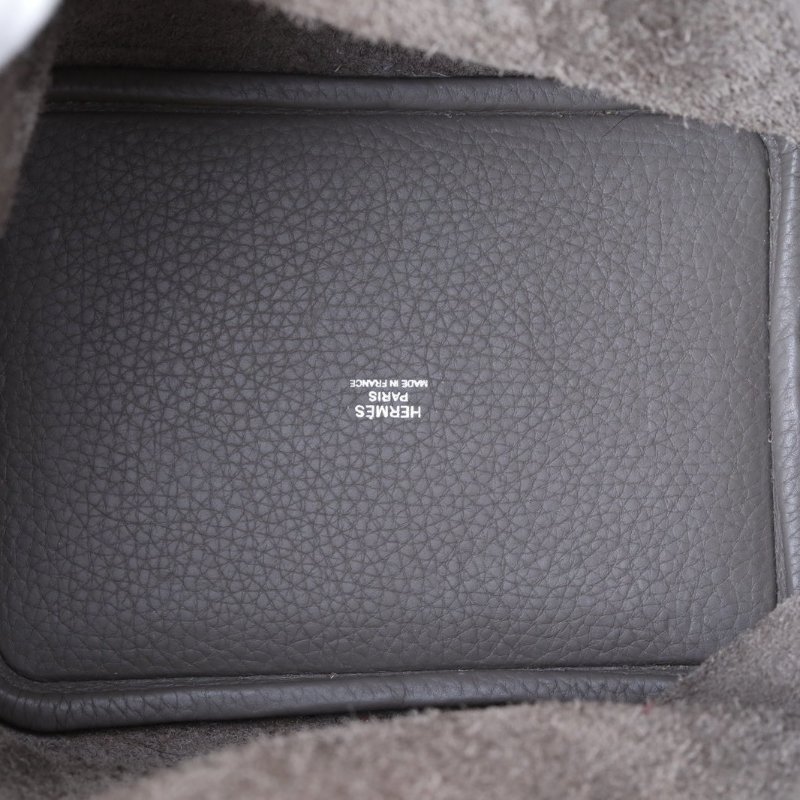 HERMES Picotin菜籃子188F錫器灰TC皮Y刻銀扣肩背包-2