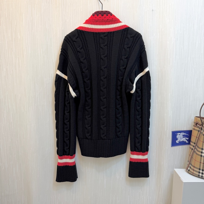BURBERRY英國PRORSUM黑色編織羊絨混紡毛衣M-1