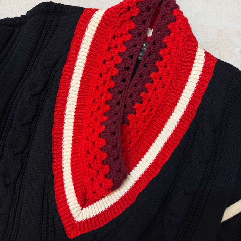 BURBERRY英國PRORSUM黑色編織羊絨混紡毛衣M-2