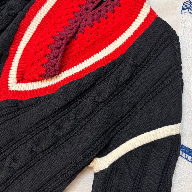 BURBERRY英國PRORSUM黑色編織羊絨混紡毛衣M-4