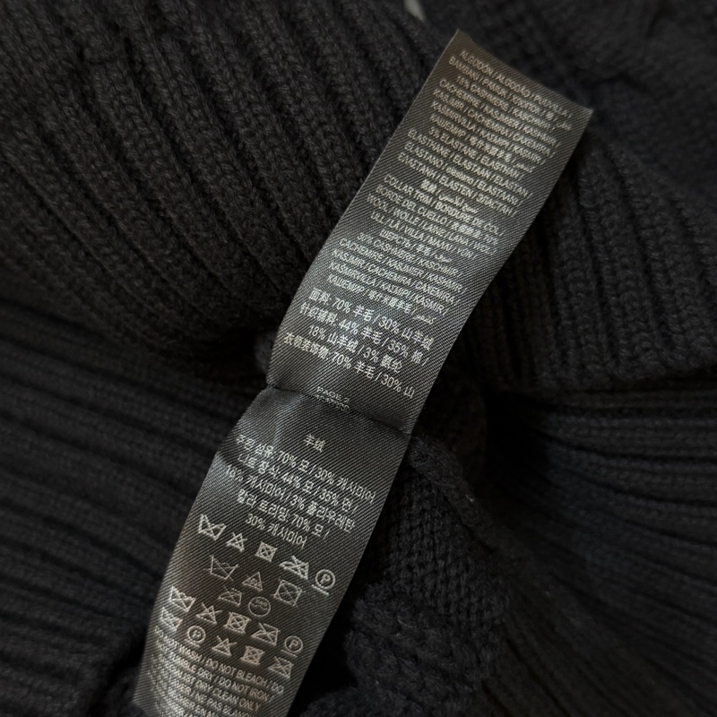 BURBERRY英國PRORSUM黑色編織羊絨混紡毛衣M-7