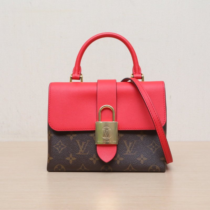 LOUIS VUITTON LockyBB鎖頭包紅色PVC金扣2019肩背包-1