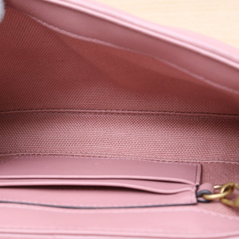 GUCCI 粉色羊皮金扣GGMarmont肩背包Mini22鉚釘泡芙包帶子袋肩背包-2