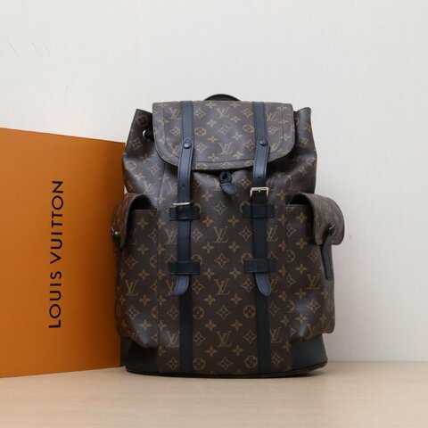 LOUIS VUITTON Christopher雙肩包老花PVC晶片肩背包