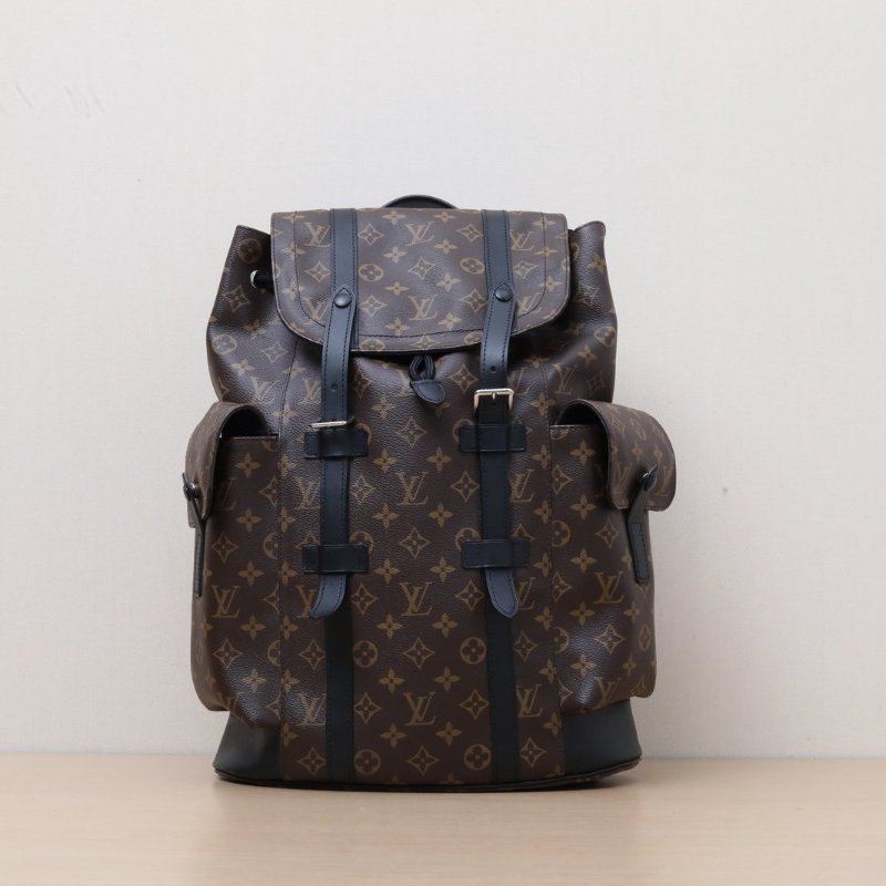 LOUIS VUITTON Christopher雙肩包老花PVC晶片肩背包-1