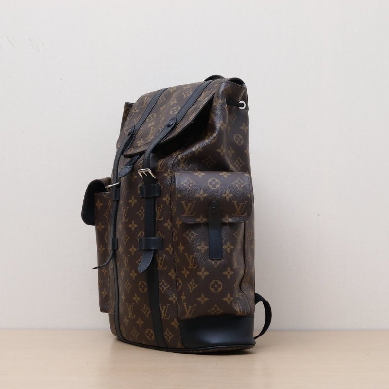 LOUIS VUITTON Christopher雙肩包老花PVC晶片肩背包-3