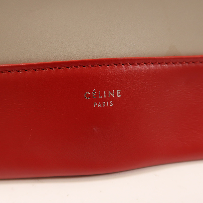 CELINE 牛皮皮革Frame銀扣肩背袋-5