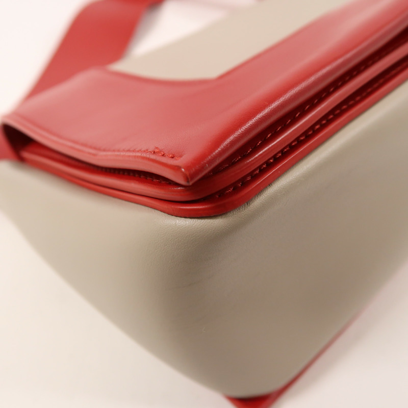 CELINE 牛皮皮革Frame銀扣肩背袋-10