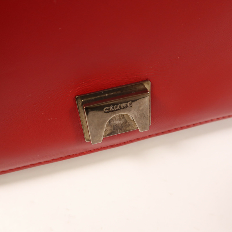 CELINE 牛皮皮革Frame銀扣肩背袋-14