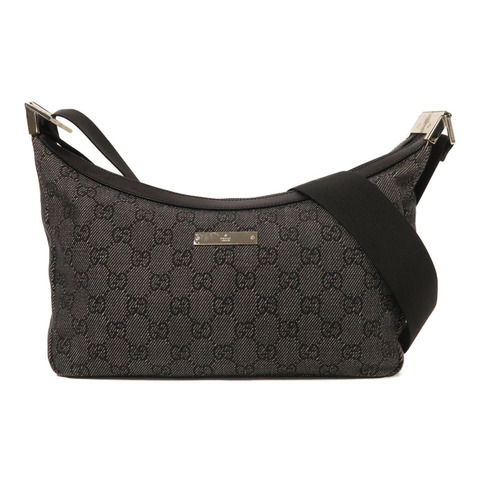 GUCCI 帆布Shoulder Bag銀扣肩背袋