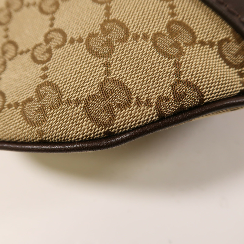 GUCCI 帆布Half Moon Hobo金扣肩背袋-12