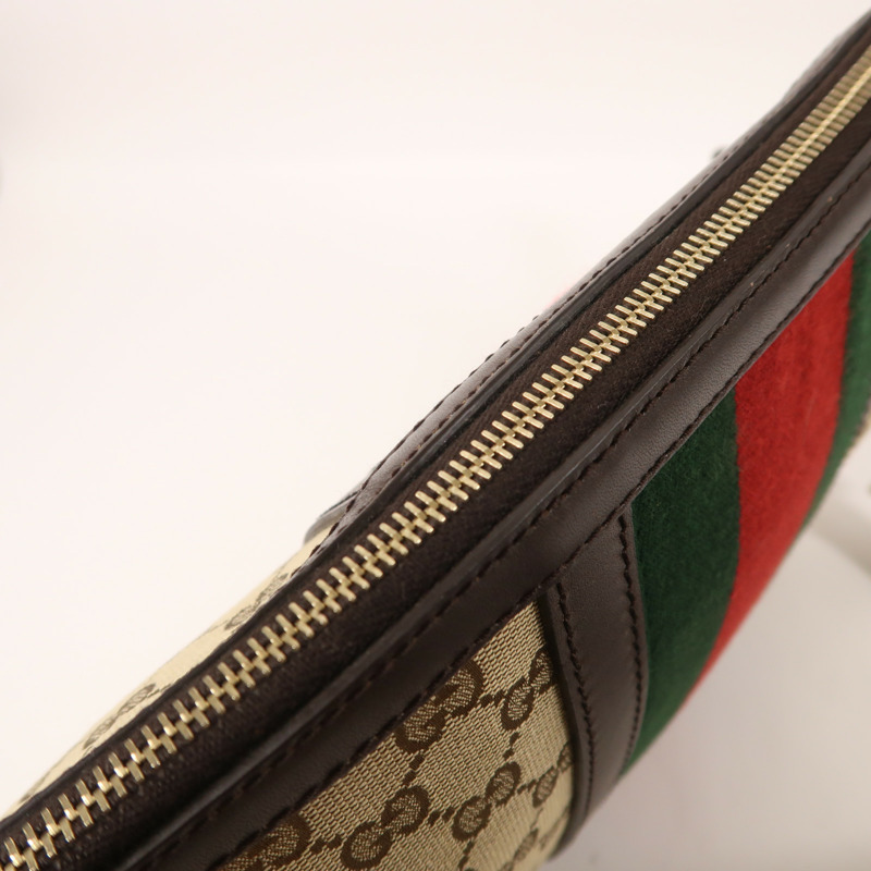 GUCCI 帆布Half Moon Hobo金扣肩背袋-13
