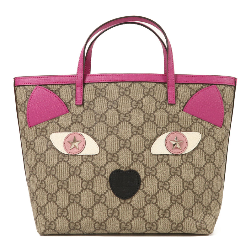 GUCCI 塗層帆布Tote Bag銀扣手挽袋-0