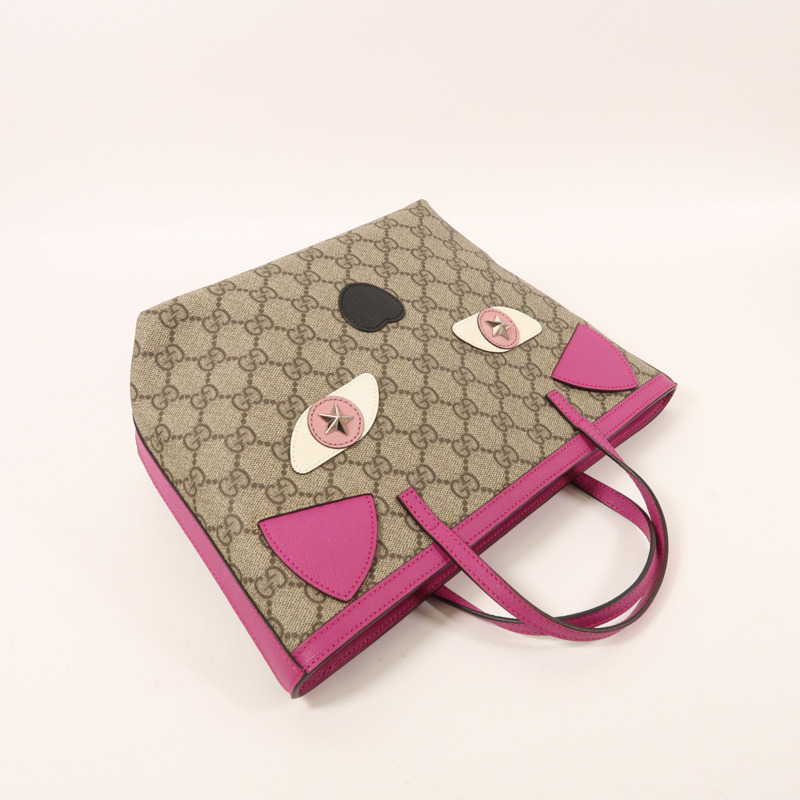 GUCCI 塗層帆布Tote Bag銀扣手挽袋-7