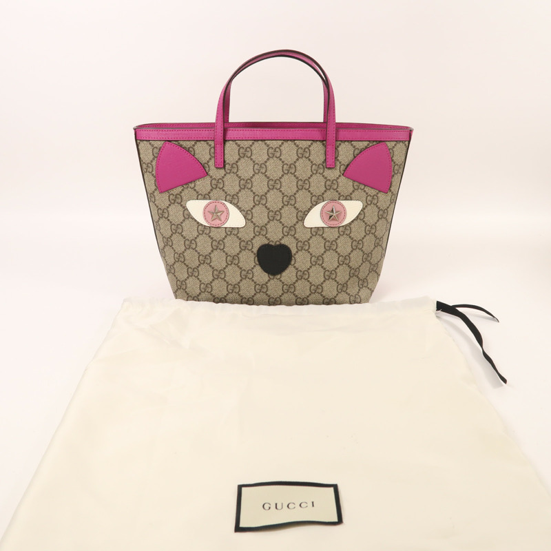 GUCCI 塗層帆布Tote Bag銀扣手挽袋-8