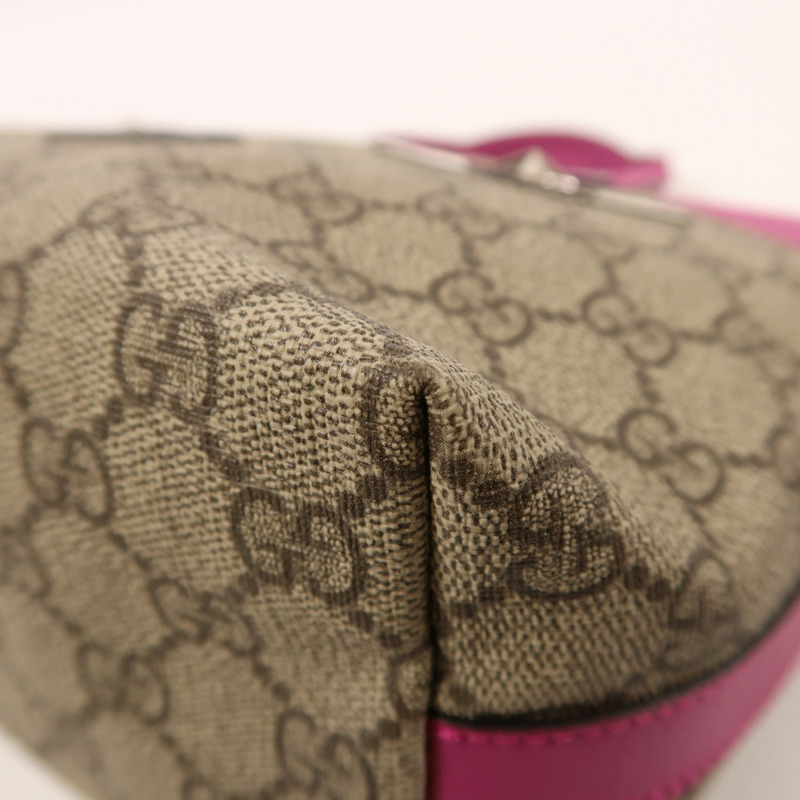GUCCI 塗層帆布Tote Bag銀扣手挽袋-9
