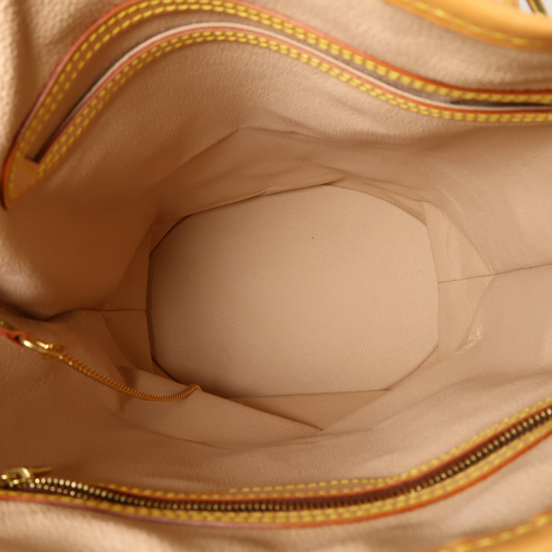 LOUIS VUITTON Monogram Bucket GM金扣手挽袋棕色-4