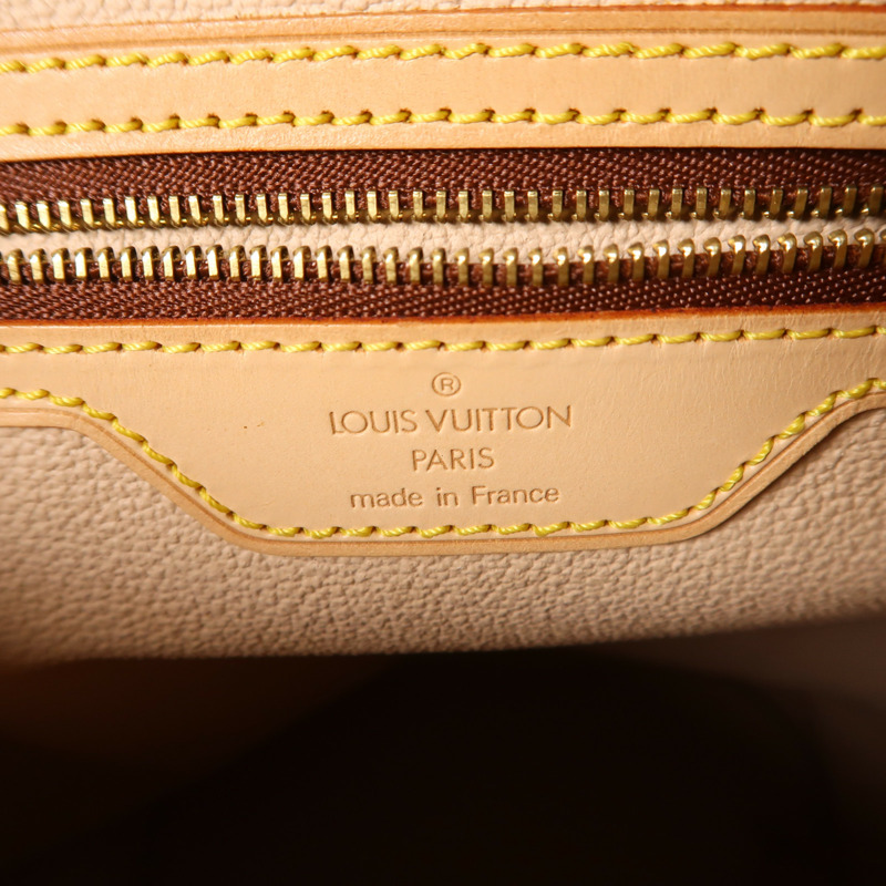 LOUIS VUITTON Monogram Bucket GM金扣手挽袋棕色-5