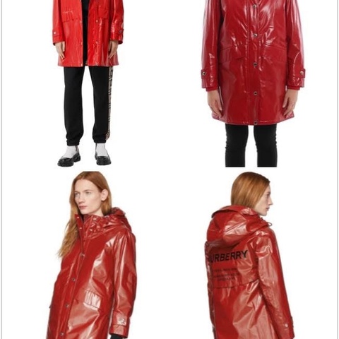 BURBERRY英國紅色連帽風衣UK8