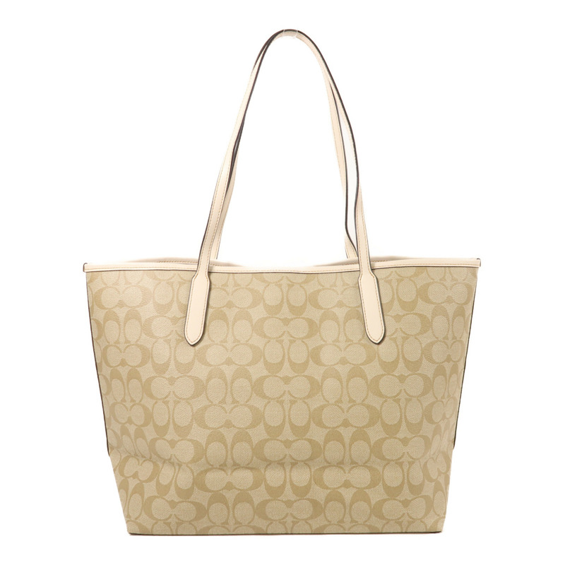 COACH 塗層帆布Tote Bag金扣肩背袋-1