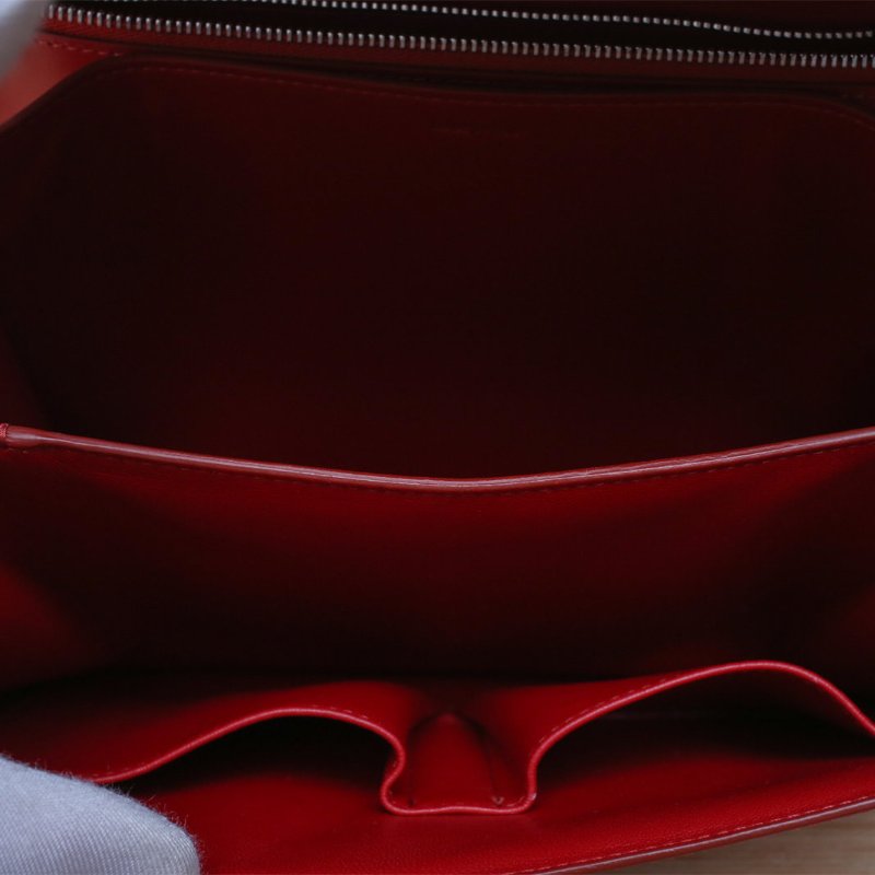 CELINE ClassicBox中號紅色牛皮銀扣肩背包-3