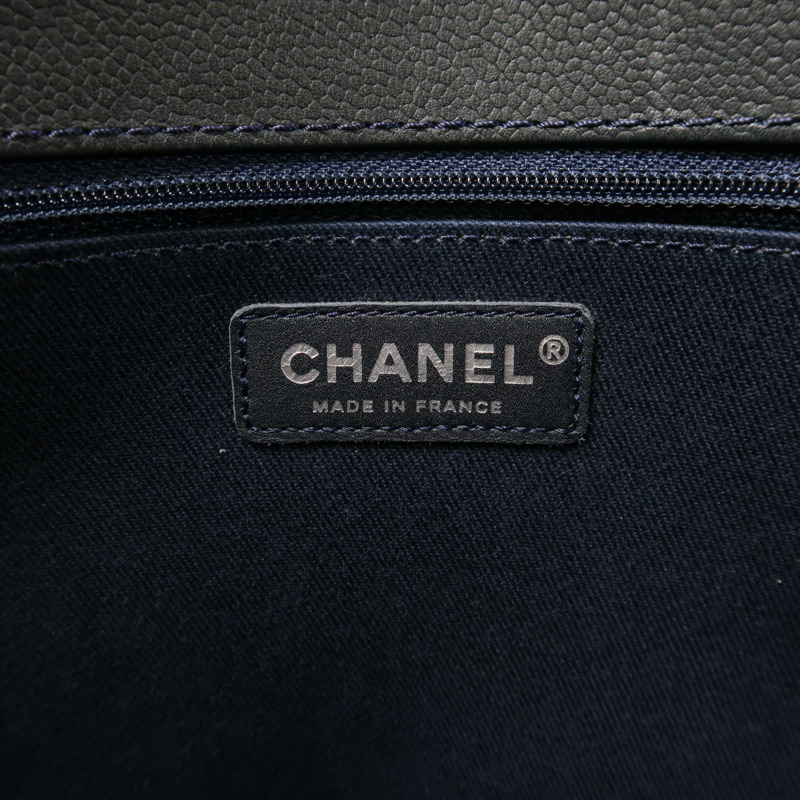 CHANEL 牛皮皮革Chain Shoulder銀扣鏈帶肩背袋-5