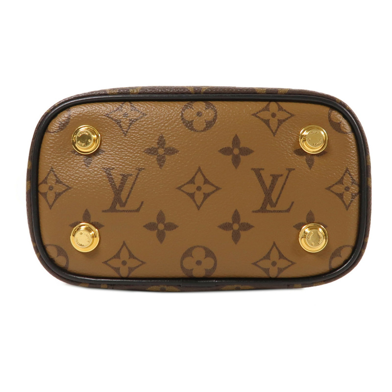 LOUIS VUITTON Monogram Reverse Vanity PM金扣手挽肩背兩用袋棕色-3