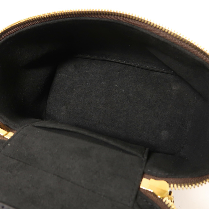 LOUIS VUITTON Monogram Reverse Vanity PM金扣手挽肩背兩用袋棕色-4