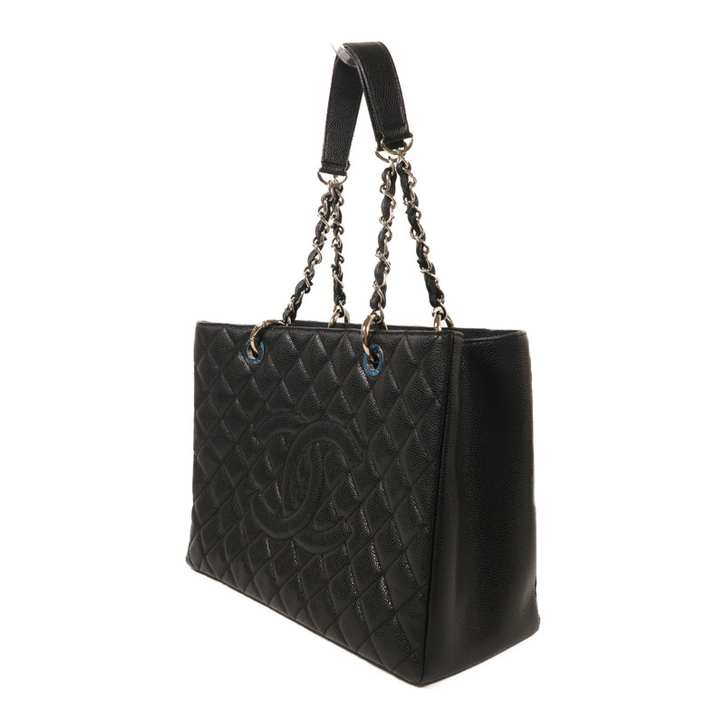 CHANEL 牛皮皮革GST Grand Shopping Tote Bag銀扣鏈帶肩背袋-2