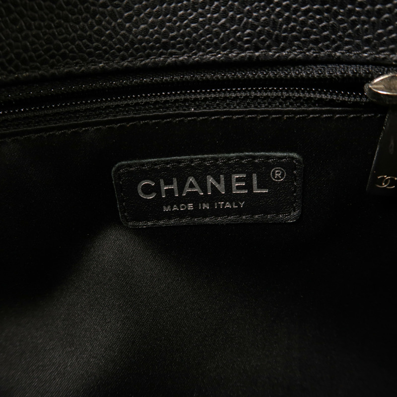 CHANEL 牛皮皮革GST Grand Shopping Tote Bag銀扣鏈帶肩背袋-5