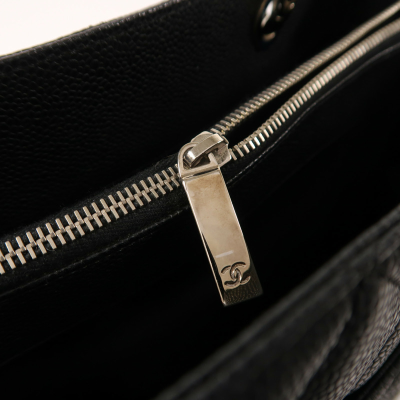 CHANEL 牛皮皮革GST Grand Shopping Tote Bag銀扣鏈帶肩背袋-15