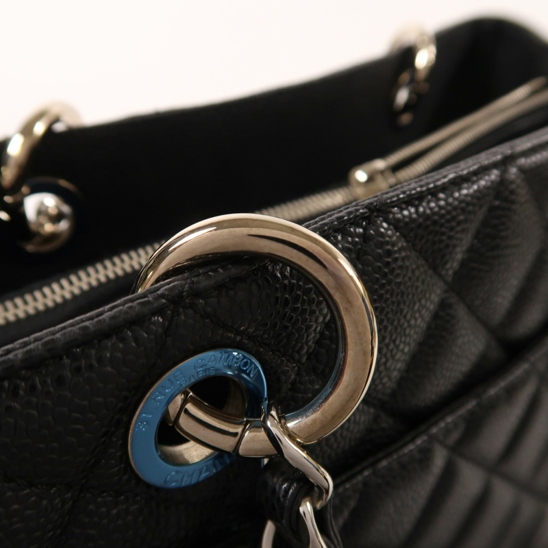 CHANEL 牛皮皮革GST Grand Shopping Tote Bag銀扣鏈帶肩背袋-16