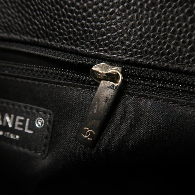 CHANEL 牛皮皮革GST Grand Shopping Tote Bag銀扣鏈帶肩背袋-17