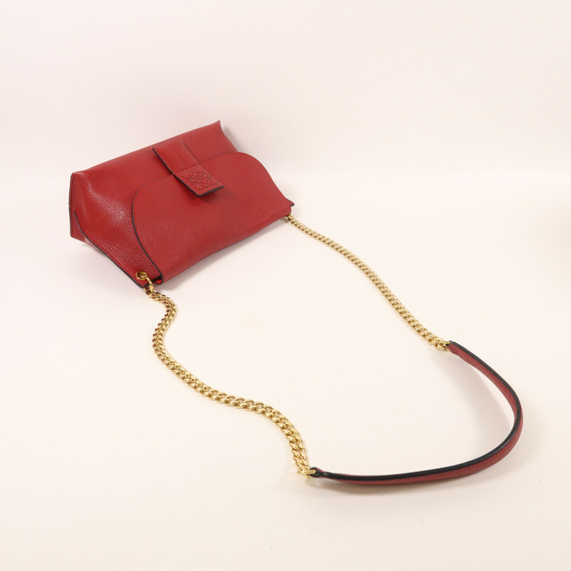 LOEWE 牛皮皮革Avenue金扣鏈帶肩背袋-6