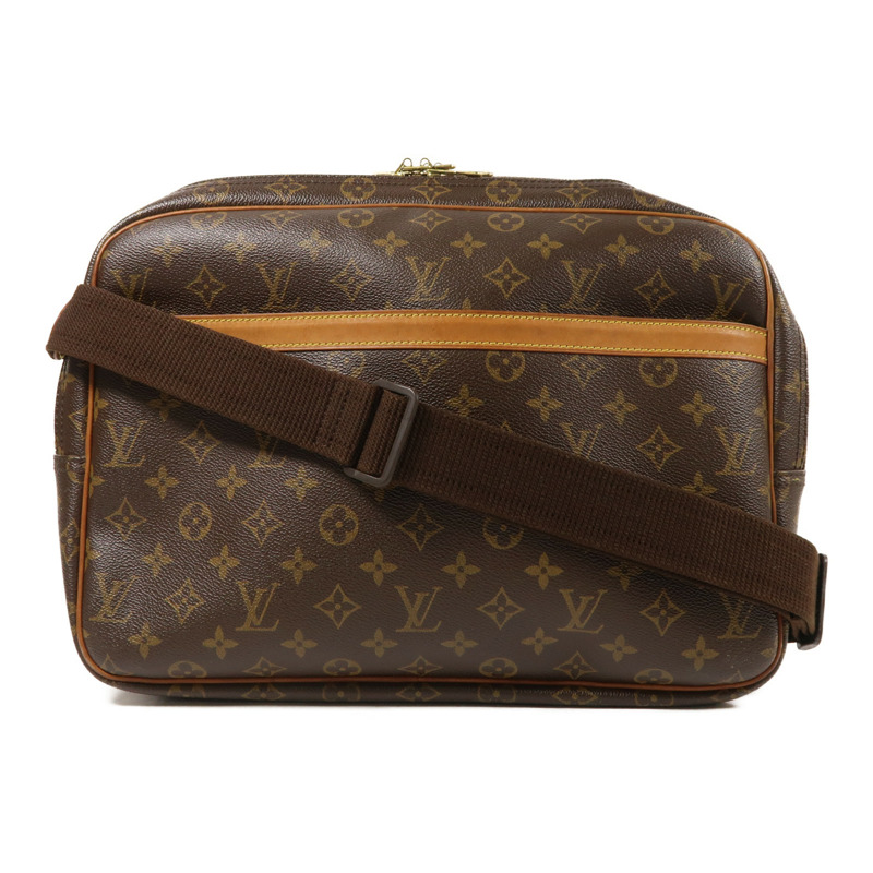 LOUIS VUITTON Monogram Reporter GM金扣肩背袋-0