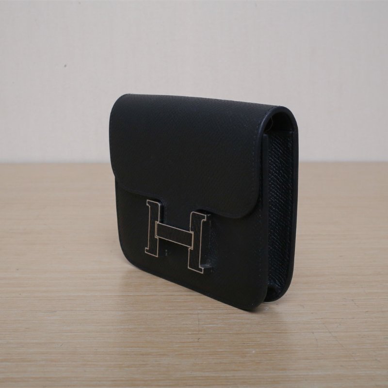 HERMES Constance康康Slim黑色89黑色Epsom皮W刻蜥蜴皮扣89肩背包-3