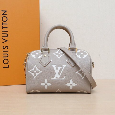 LOUIS VUITTON Sp20可拆卸肩帶灰色牛皮晶片肩背包