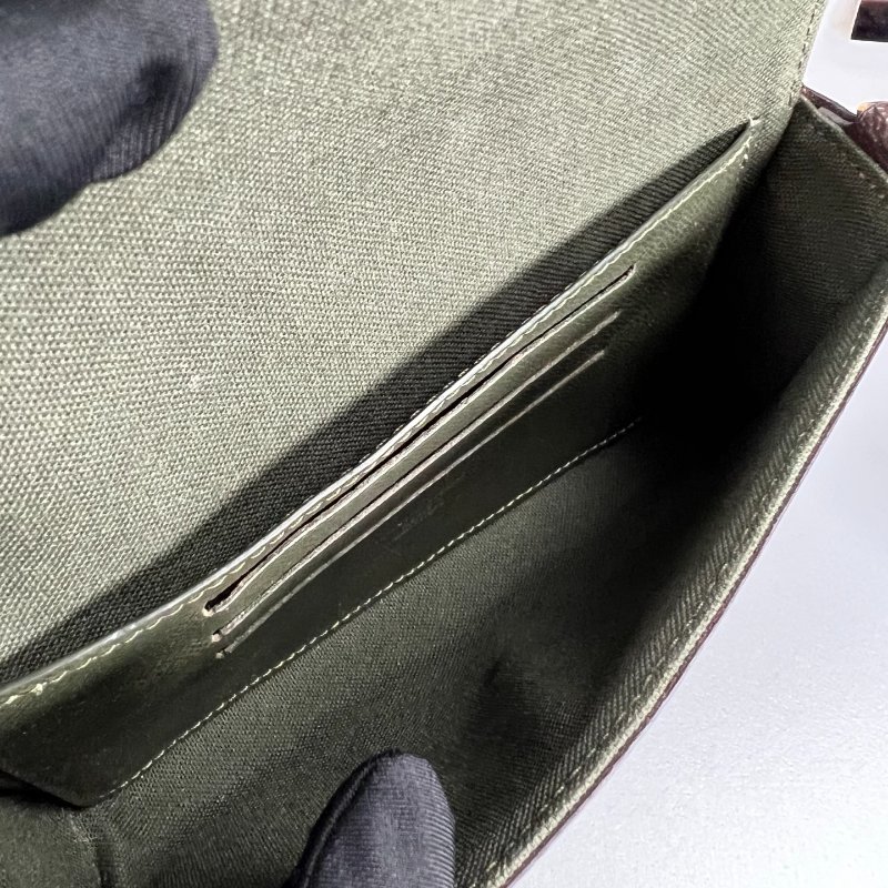 LV M80091/晶片款 老花二合一包綠背帶-7