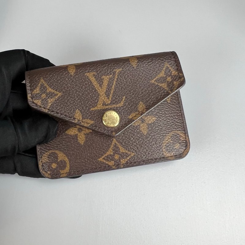 LV M80091/晶片款 老花二合一包綠背帶-10