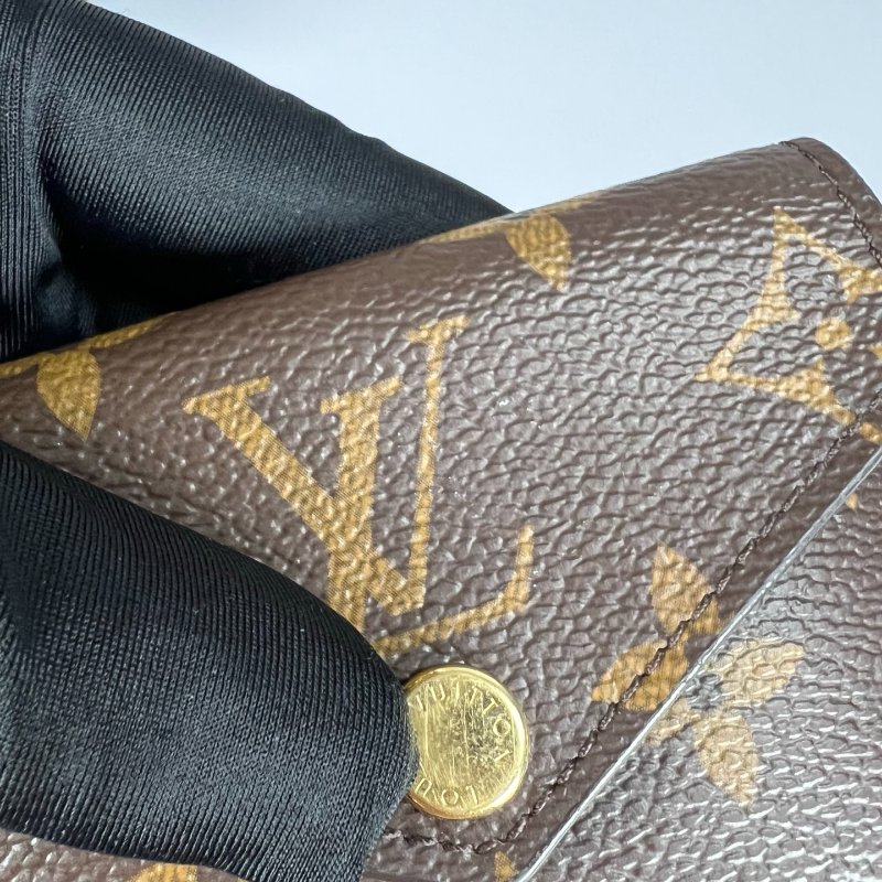 LV M80091/晶片款 老花二合一包綠背帶-11