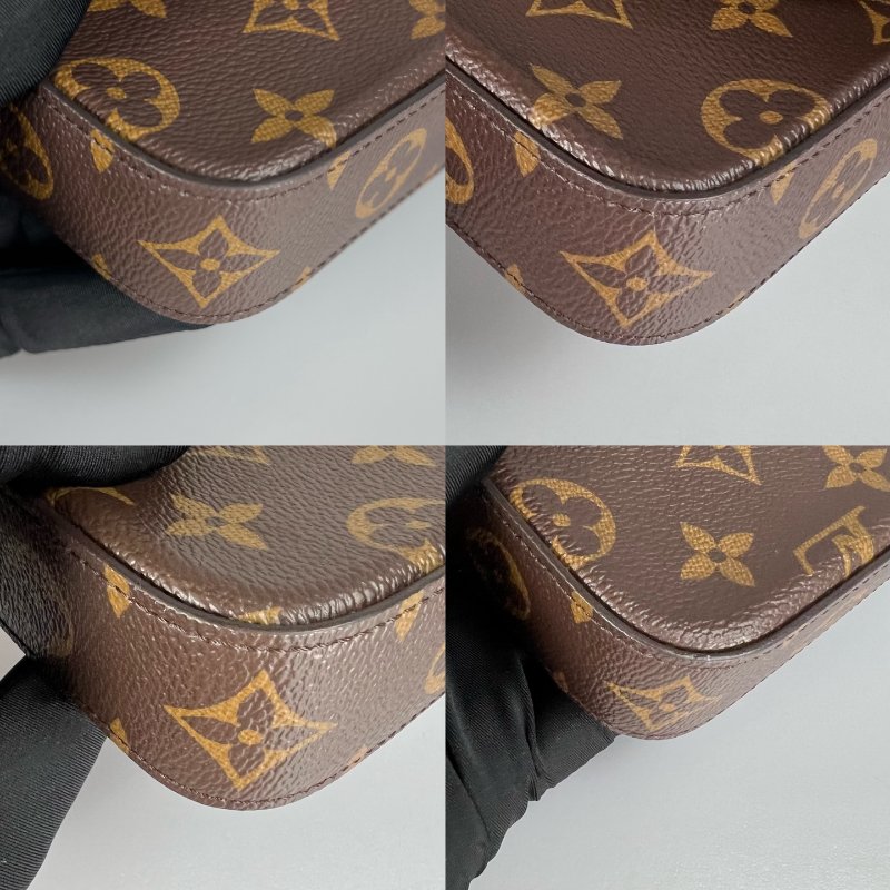 LV M80091/晶片款 老花二合一包綠背帶-14