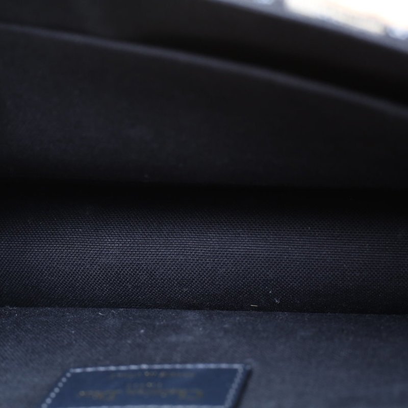 DIOR 30Montaigne蒙田皮肩帶大號24拼藍色牛皮/帆布金扣2022Oblique印花24肩背包-2