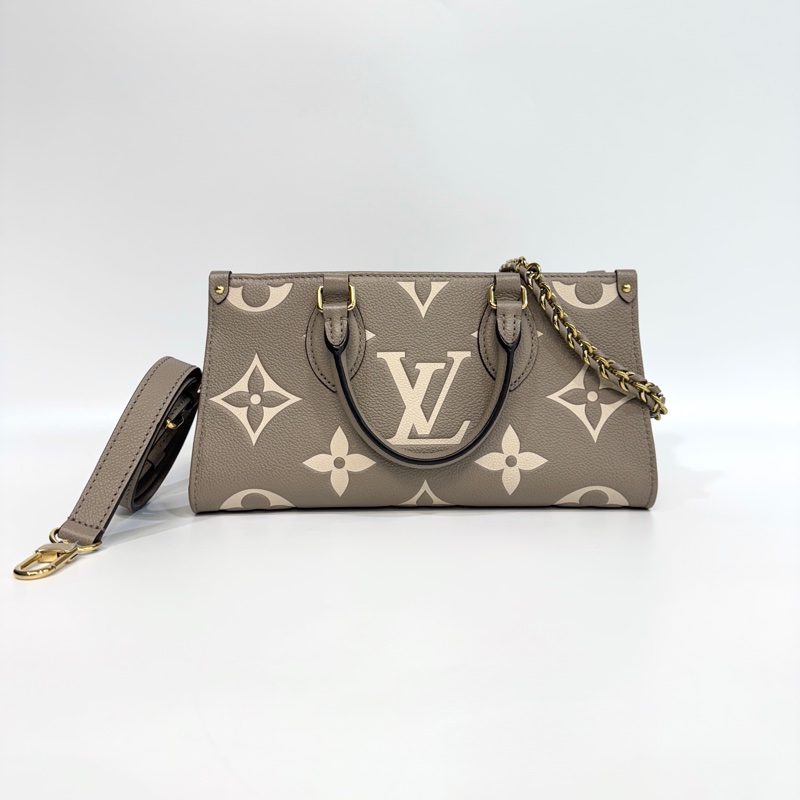 LV 斑鳩灰牛皮OnTheGo East West手提斜背包M23641-2