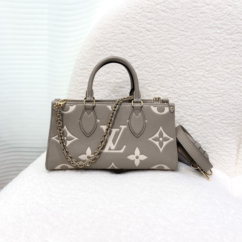 路易威登 LV 斑鳩灰牛皮 OnTheGo East West 橫版托特包 手提斜背包 通勤包 M23641-2